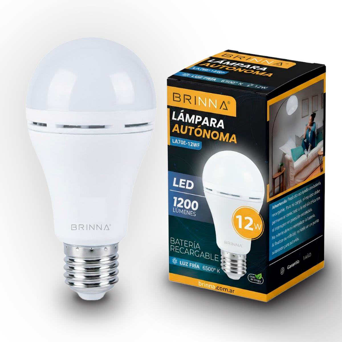 LAMPARA LED AUTONOMA 12W FRIA BRINNA