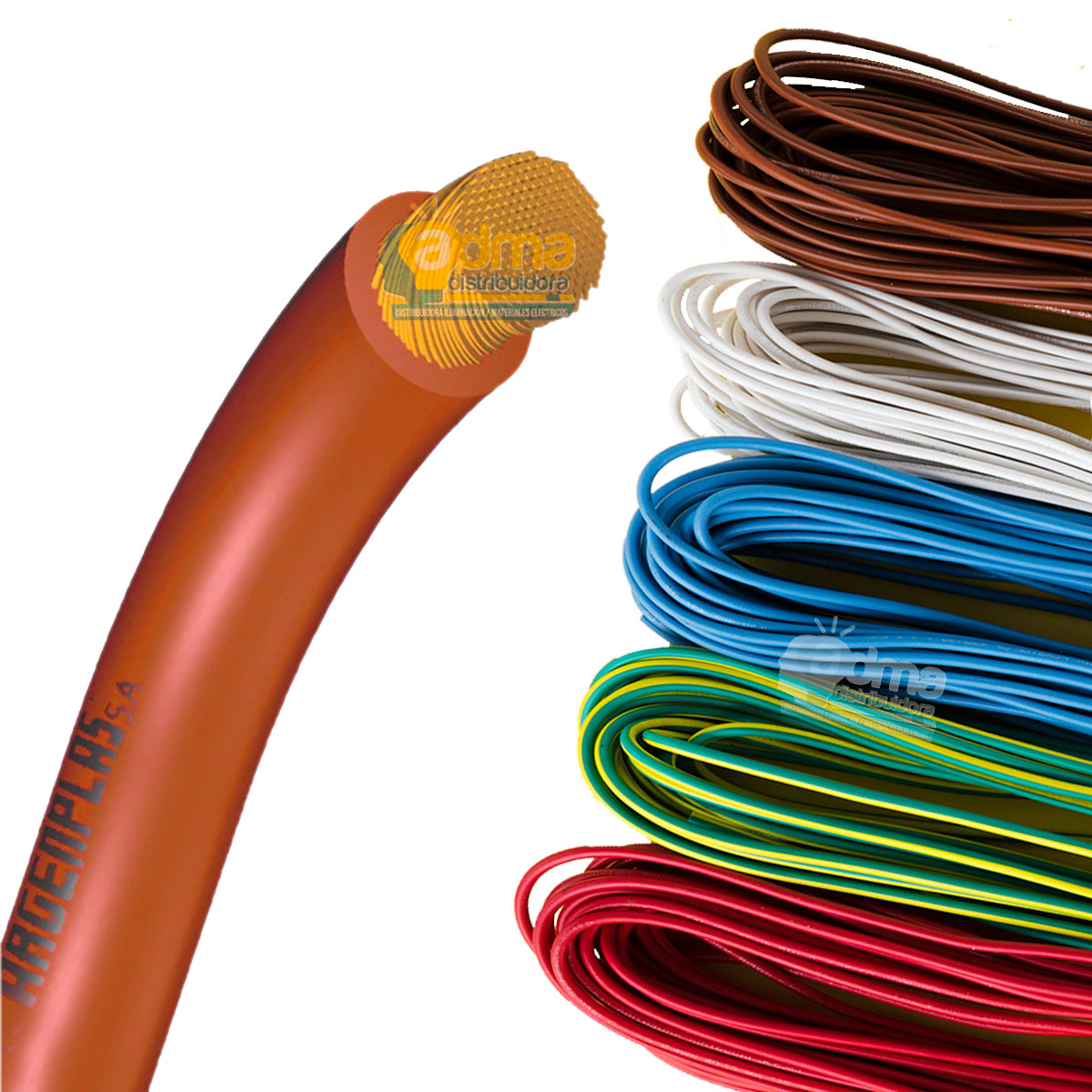 CABLE UNIPOLAR FLEXIBLE 6 MM ARGENPLAS MARRON