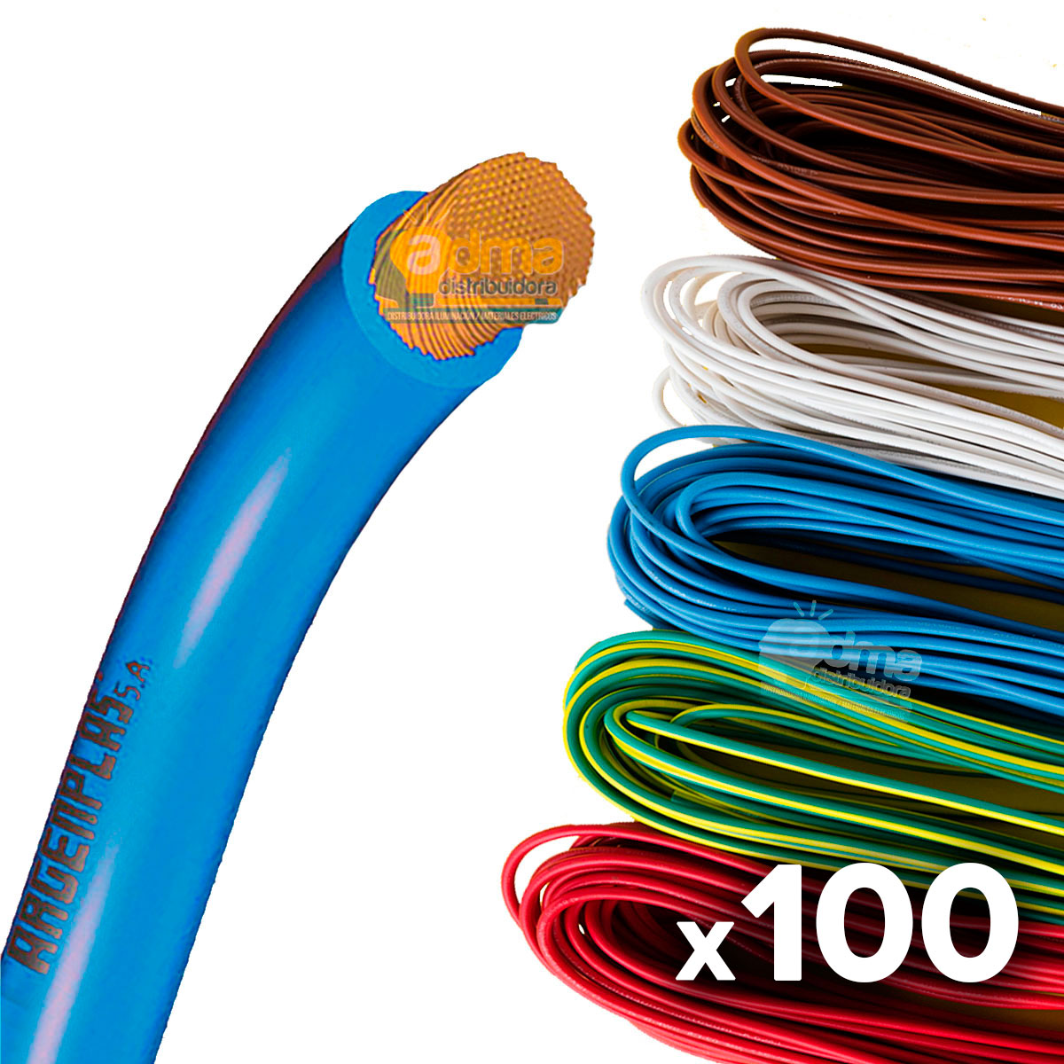 ROLLO X100 CABLE UNIPOLAR FLEXIBLE 4 MM ARGENPLAS CELESTE