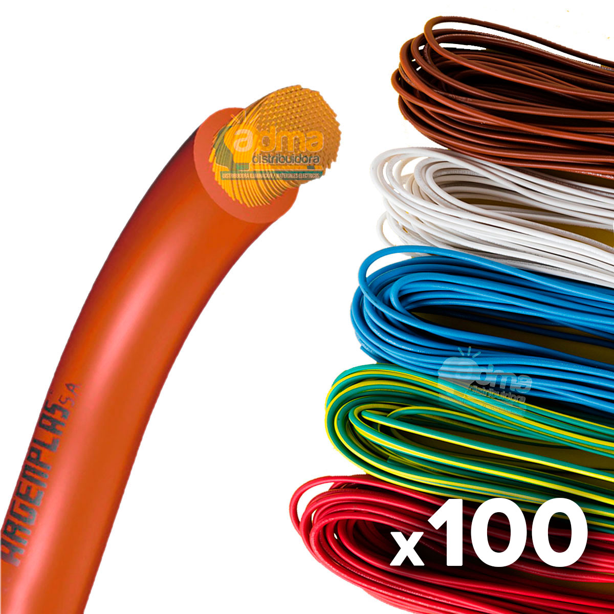 ROLLO X100 CABLE UNIPOLAR FLEXIBLE 2.5 MM ARGENPLAS MARRON