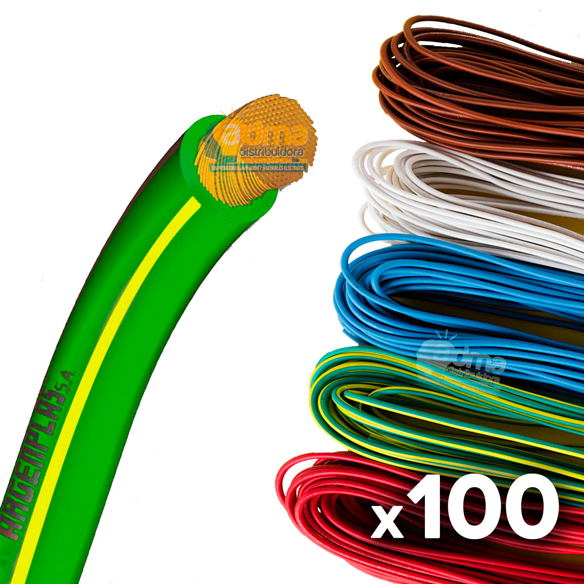 ROLLO X100 CABLE UNIPOLAR FLEXIBLE 2.5 MM ARGENPLAS VERDE/AMARILLO