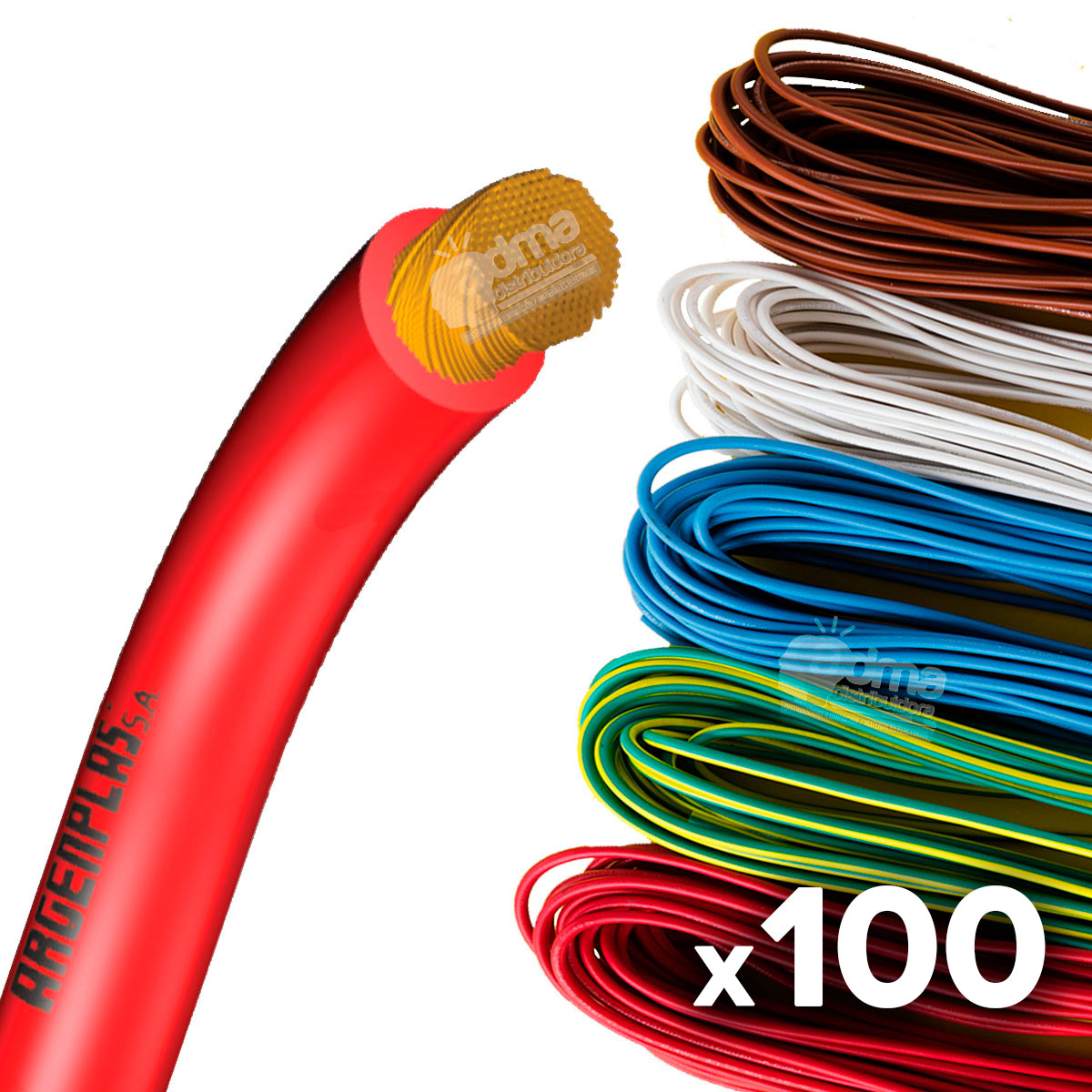 ROLLO X100 CABLE UNIPOLAR FLEXIBLE 2.5 MM ARGENPLAS ROJO