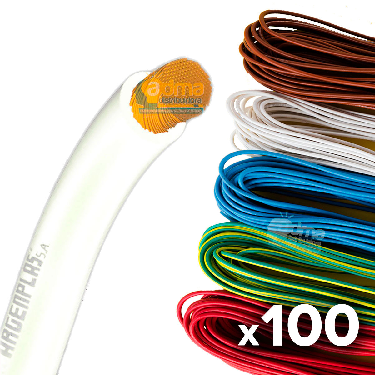 ROLLO X100 CABLE UNIPOLAR FLEXIBLE 2.5 MM ARGENPLAS BLANCO