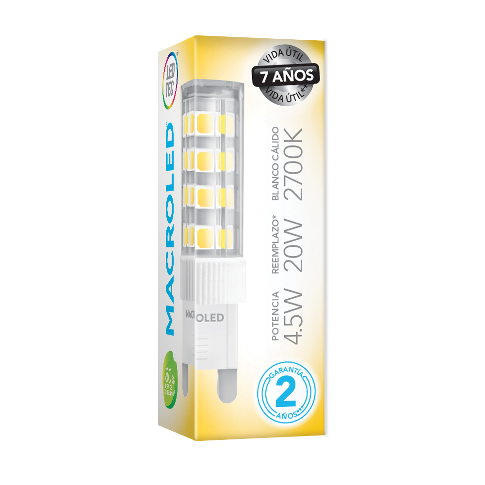 BIPIN G9 MACROLED 4.5W 220V CALIDO