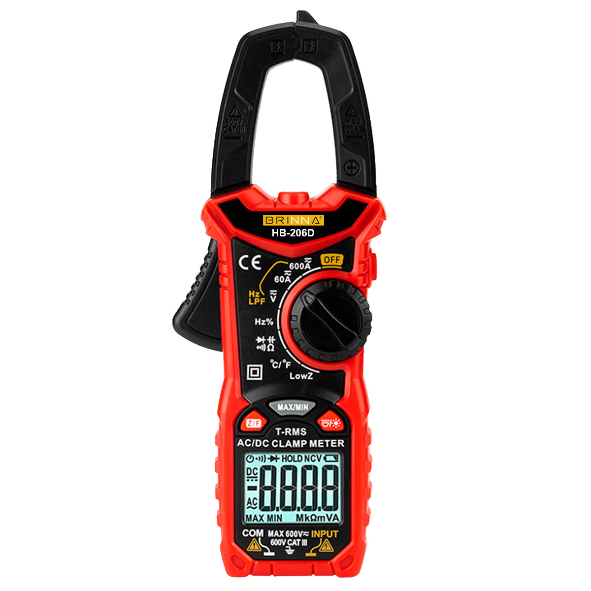 PINZA AMPEROMETRICA BRINNA HB-206D PILAS INCLUIDAS