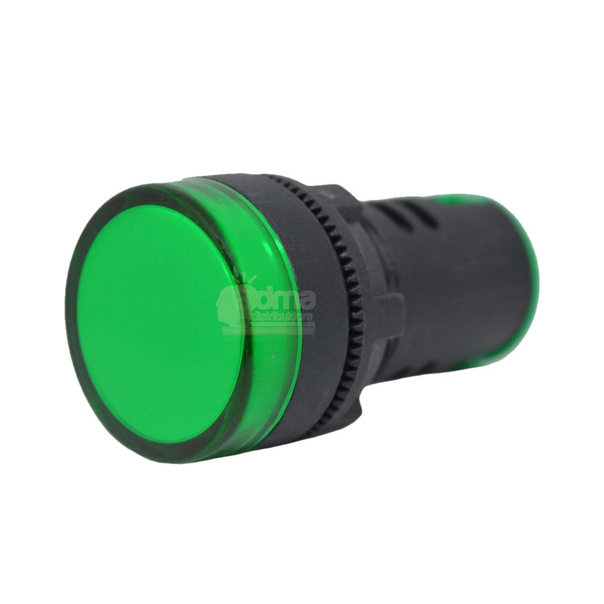 PILOTO MONOBLOQUE LENTE VERDE. 24V