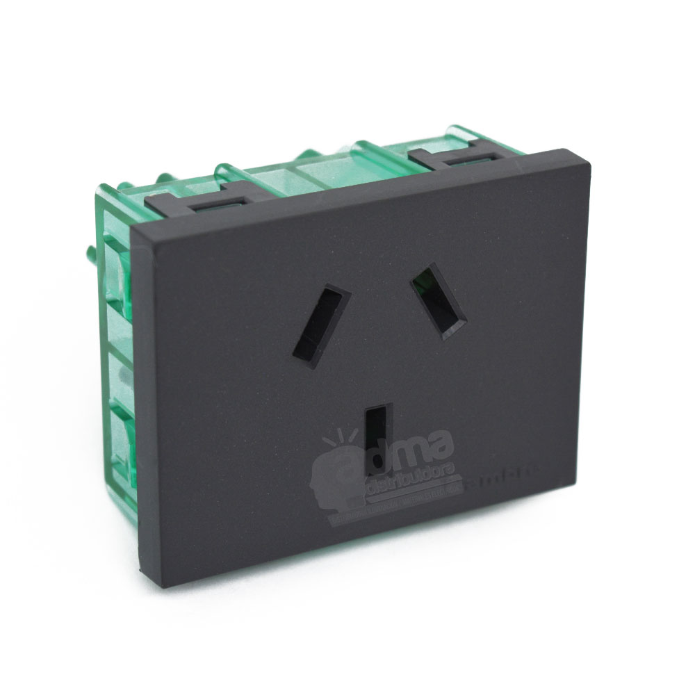 MODULO TOMA SIMPLE 220V NORMALIZADO GRIS 10A 2M CAMBRE