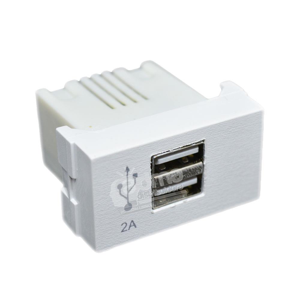 MODULO CARGADOR USB DOBLE 3A BLANCO APTO JELUZ
