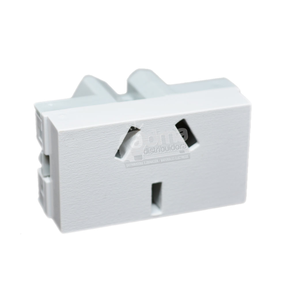 MODULO TOMACORRIENTE NORMALIZADO 10A MITO PLATINUM BLANCO JELUZ