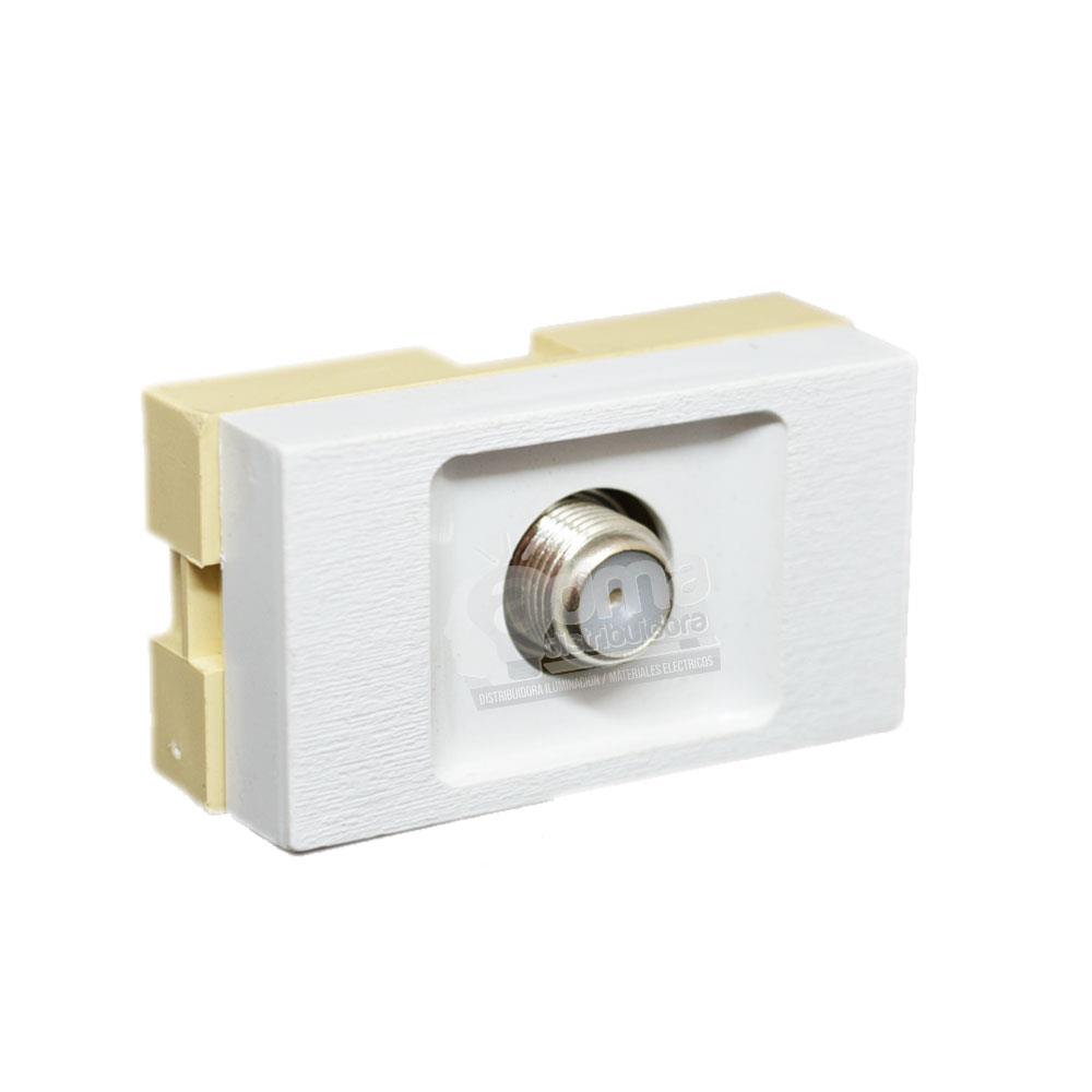 MODULO TOMA TV C/ACOPLE PASANTE MITO PLATINUM BLANCO JELUZ