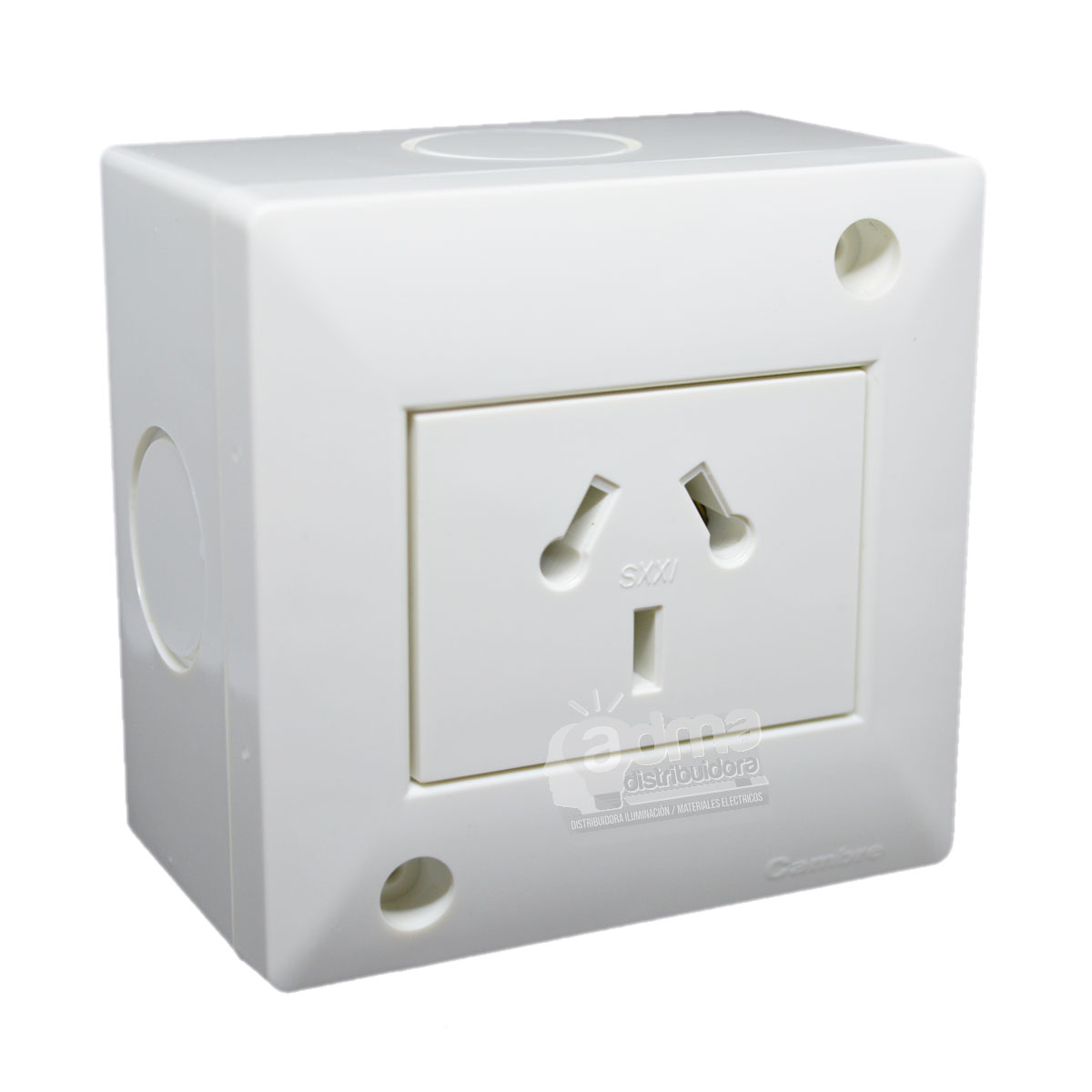 CAJA SOBREPONER 2 MODULOS + TOMA BIPOLAR SIGLO XXI COMBO X1