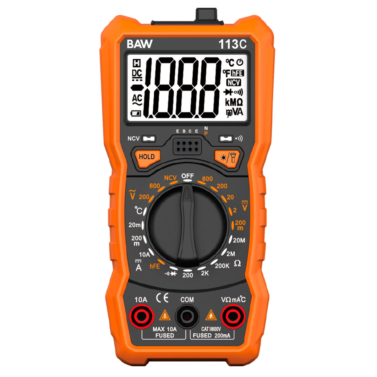 MULTIMETRO DIGITAL MANUAL 600V-10A-20MOHM-T