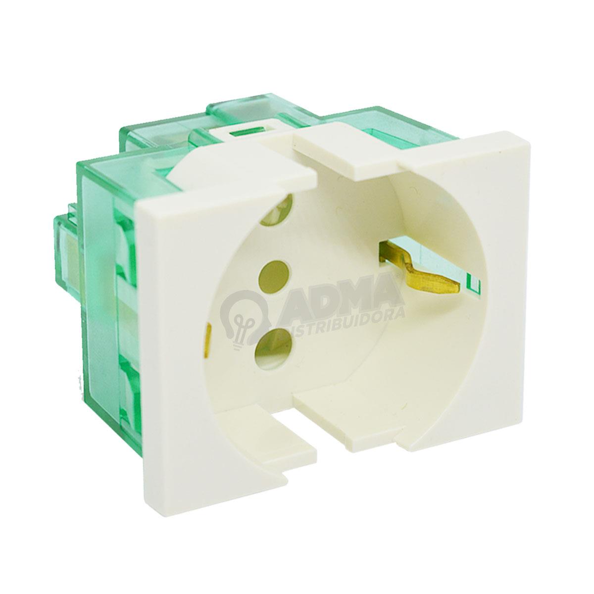 MODULO TOMA 220V+T BLANCO 16A 2M SCHUKO