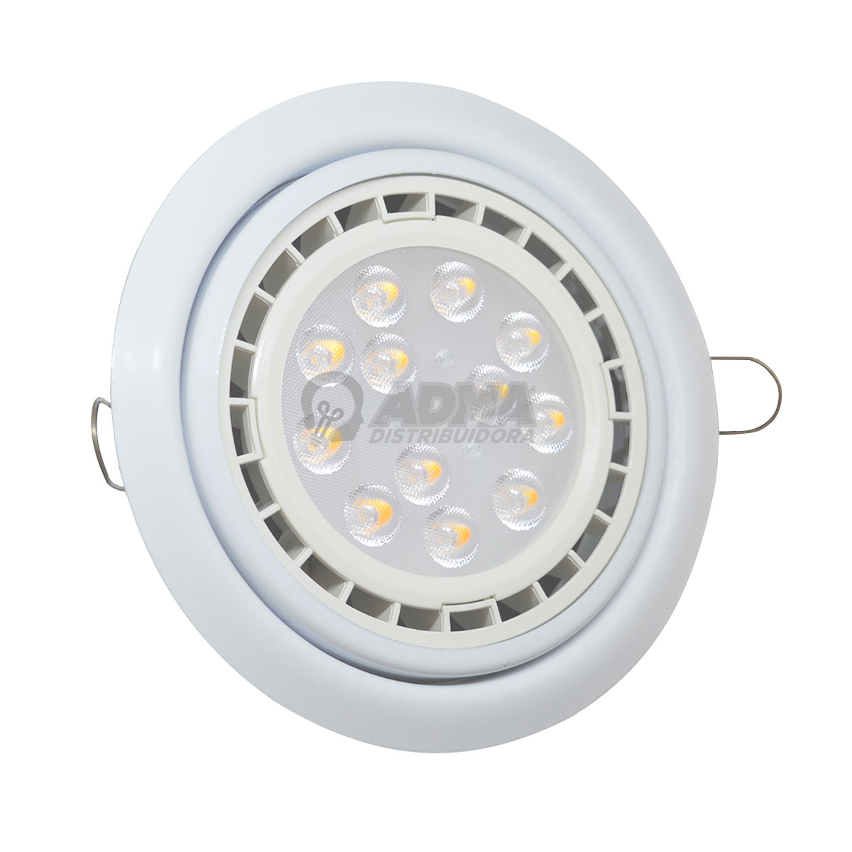 SPOT AR111 BLANCO + DICROICA 11W CÁLIDA + ZOCALO
