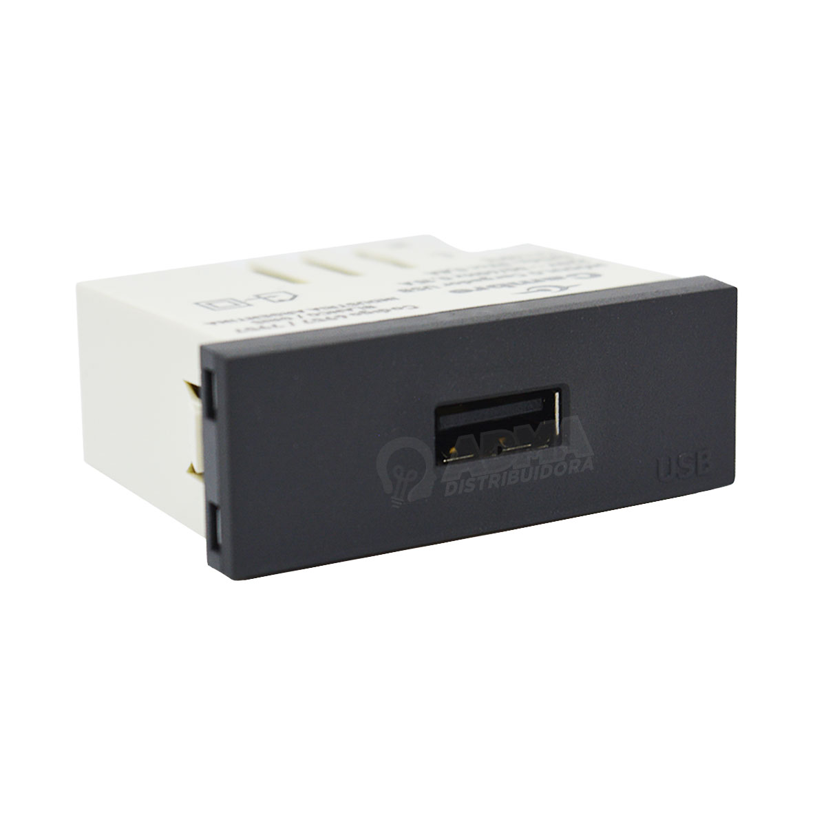 MODULO CARGADOR USB NEGRO SIMPLE CAMBRE