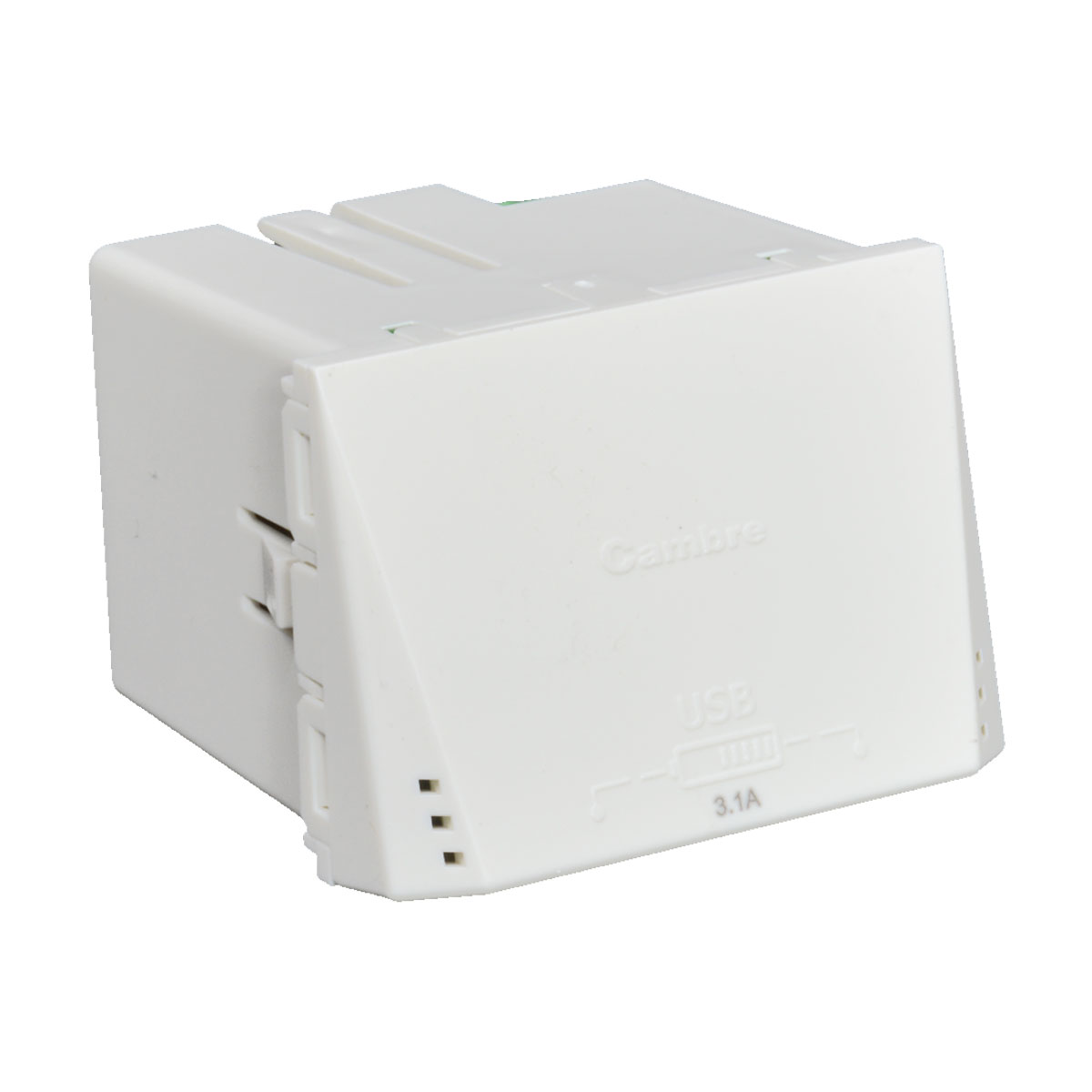 MODULO CARGADOR DOBLE USB 220V BLANCO 3.1A CAMBRE