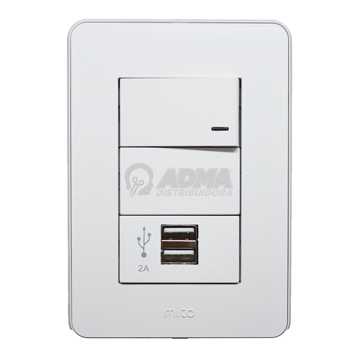 BASTIDOR COMPLETO JELUZ MITO PUNTO + DOBLE USB 2A EA