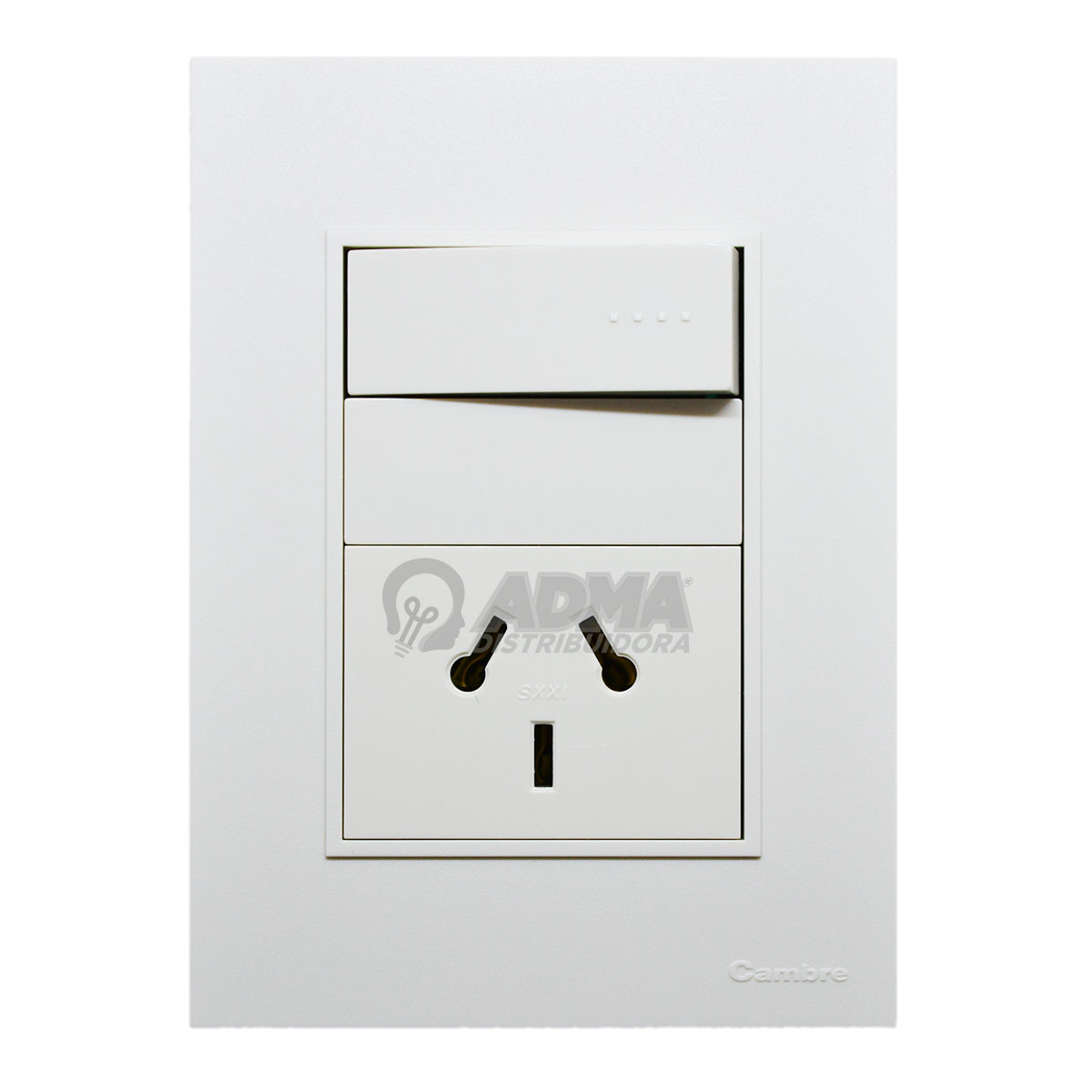 TAPA BASTIDOR COMPLETO BAUHAUS BLANCO + PUNTO Y TOMA COMBINADO