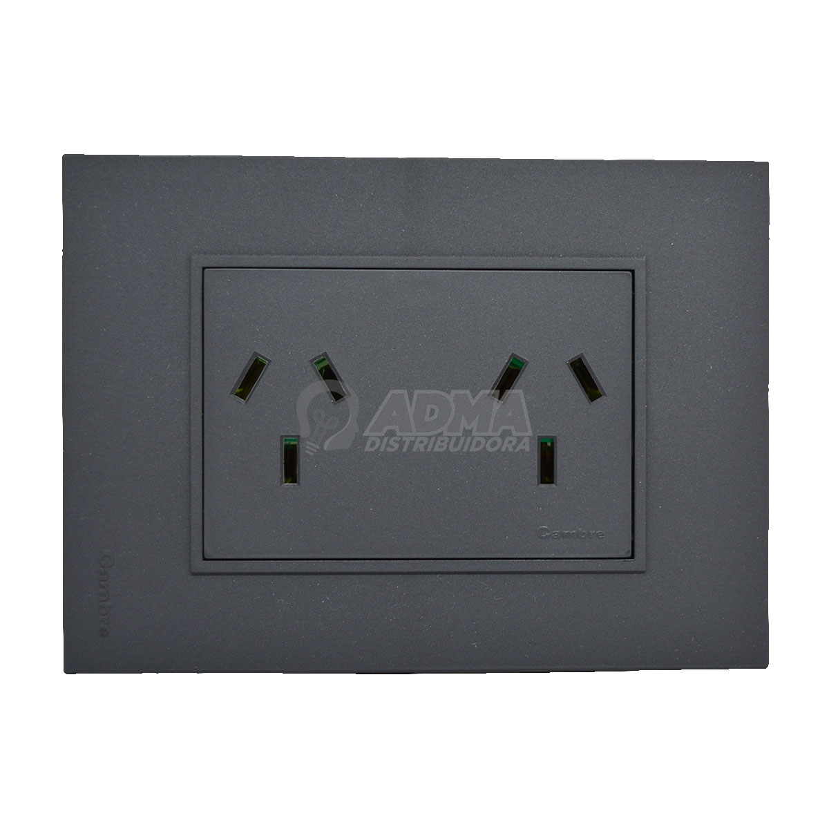 TAPA BASTIDOR BAUHAUS GRIS + TOMA DOBLE NORMALIZADO
