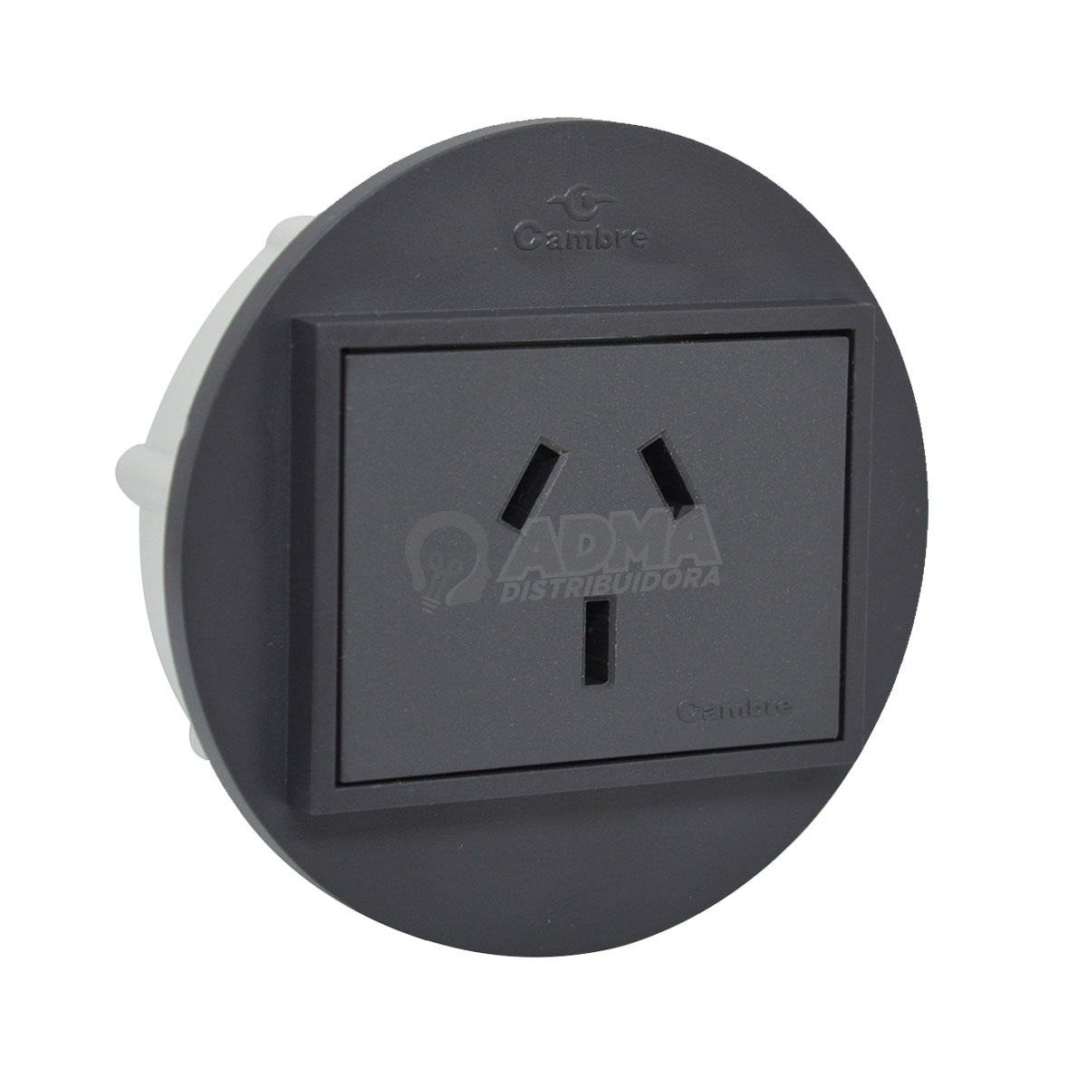 ADAPTADOR TABLERO + TOMA NORMALIZADO GRIS