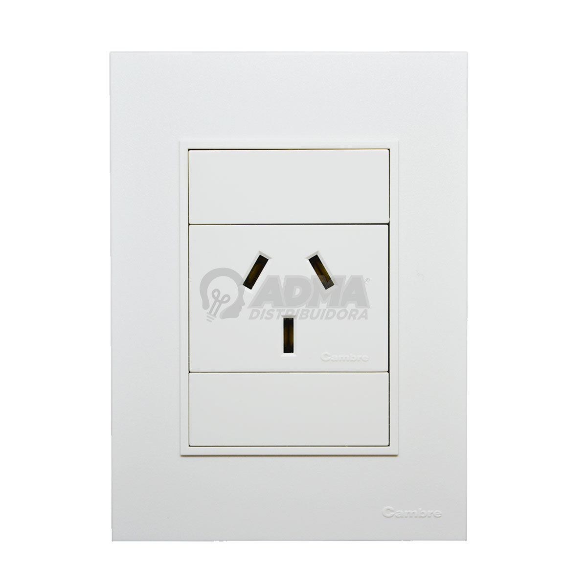 TAPA BASTIDOR CAMBRE BAUHAUS + TOMA 20A BLANCO