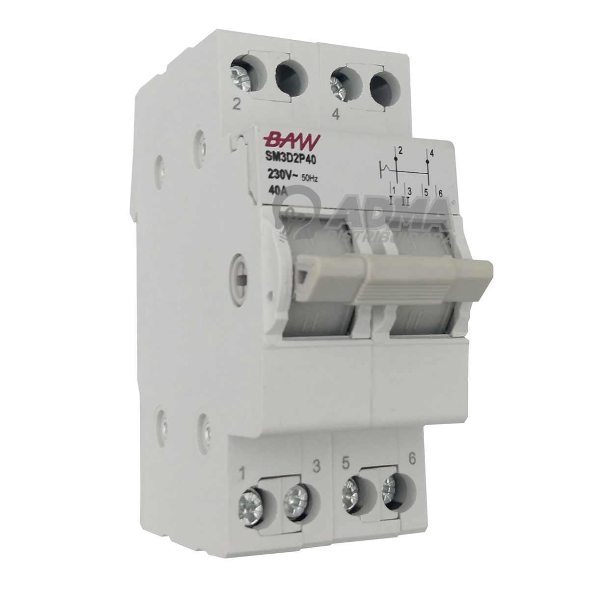 CONMUTADORA MODULAR BIPOLAR I-0-II 40A 230VCA