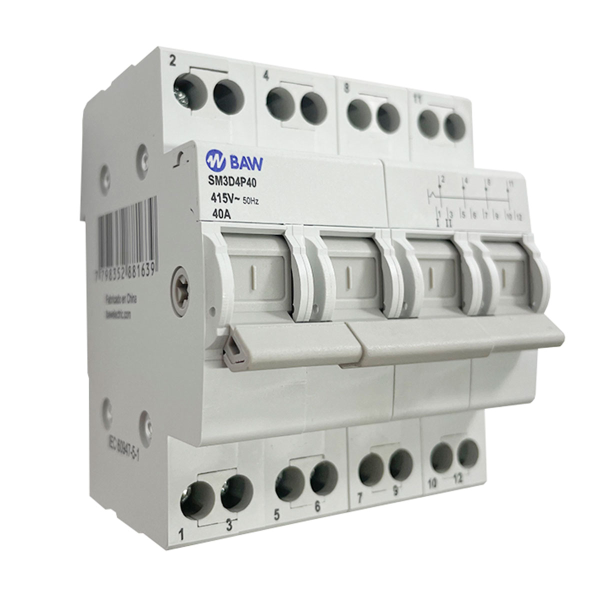 CONMUTADORA MODULAR 1-0-2 4P 40A