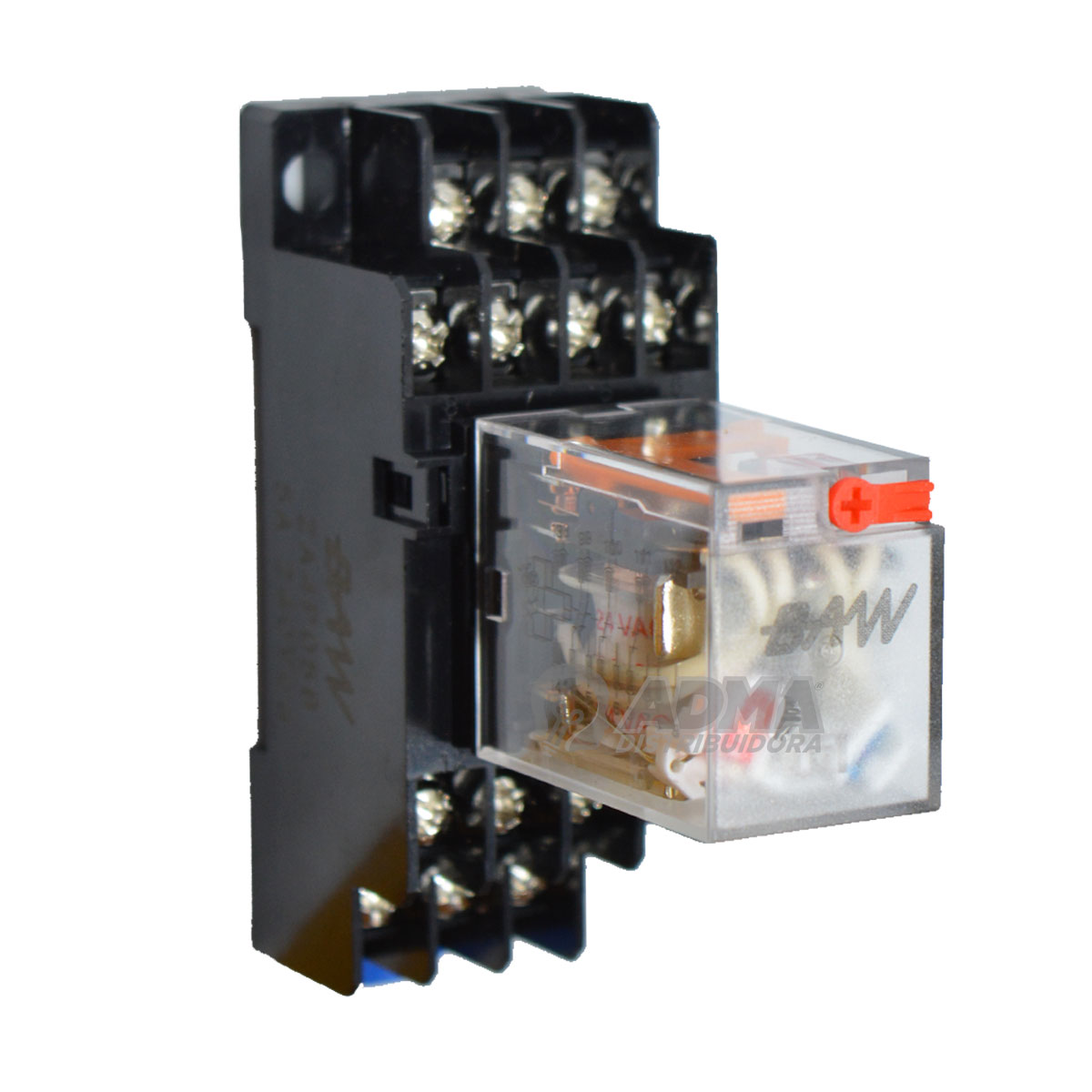 RELE AUXILIAR CON ZOCALO 4P 5A BOBINA 24VCA