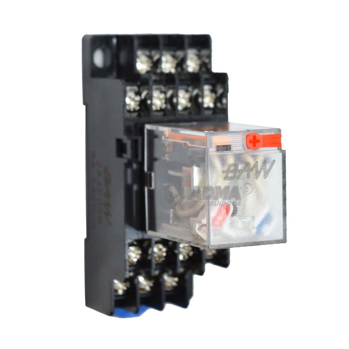 RELE AUXILIAR CON ZOCALO 4P 5A BOBINA 220VCA
