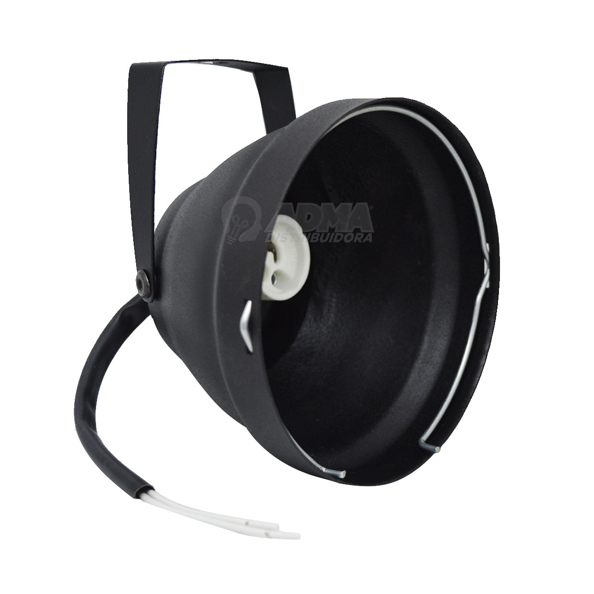 CABEZAL PROYECTOR PARA AR111 NEGRO + ZOCALO