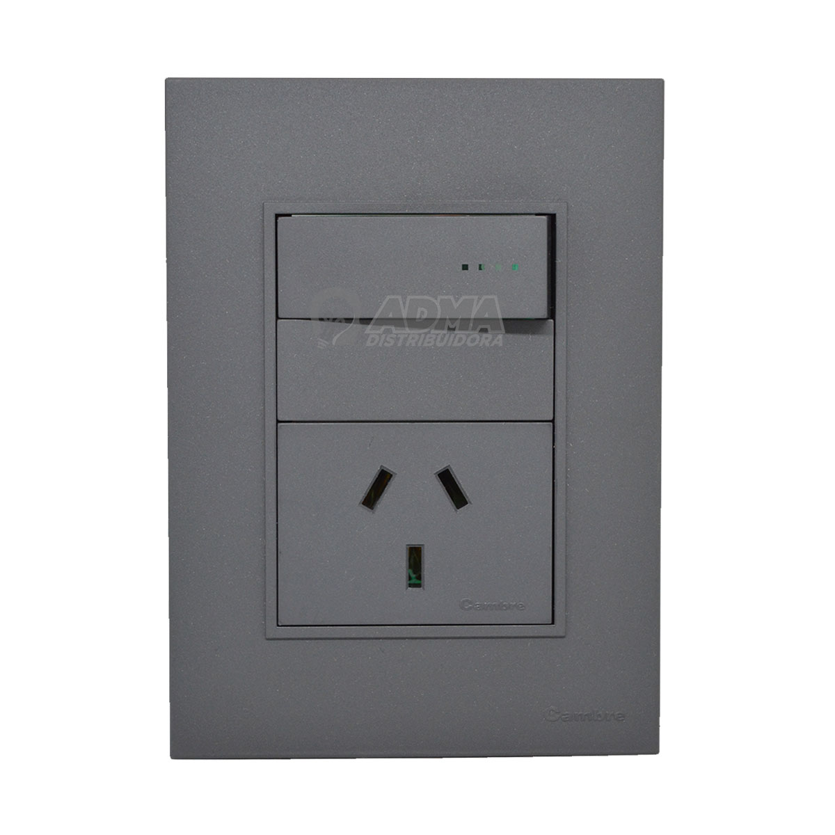 TAPA BASTIDOR COMPLETO BAUHAUS GRIS + PUNTO Y TOMA 10A
