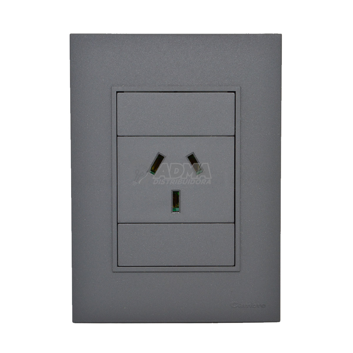 TAPA BASTIDOR COMPLETO BAUHAUS GRIS + TOMA 20A