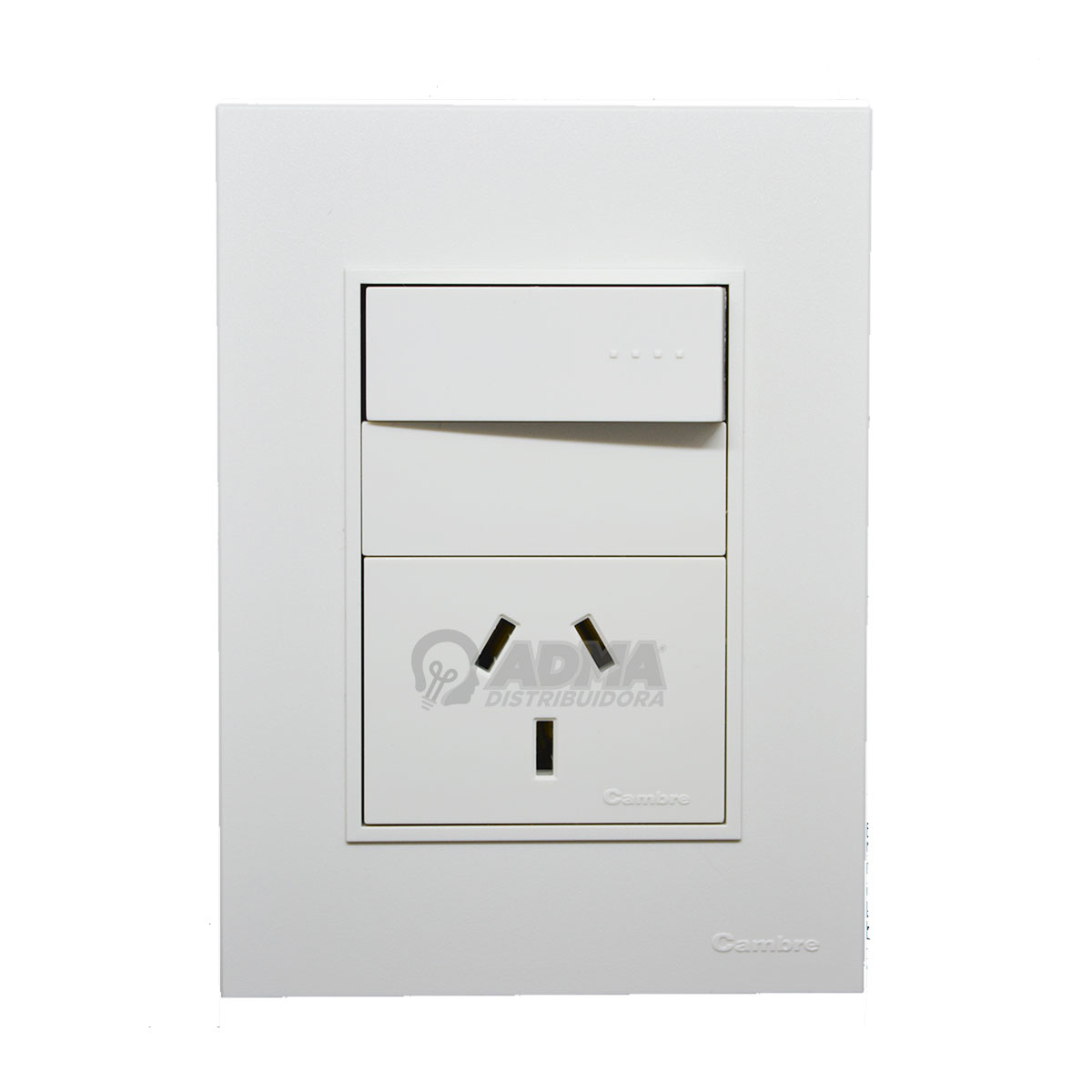 TAPA BASTIDOR COMPLETO BAUHAUS BLANCO PUNTO Y TOMA NORMALIZADO
