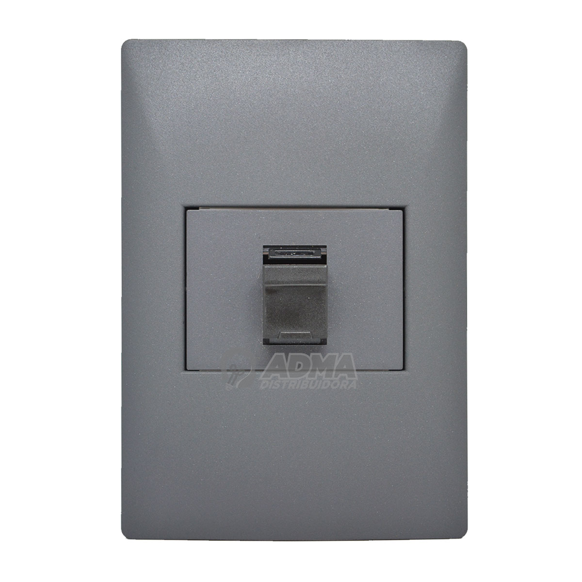 TAPA BASTIDOR SIGLO XXII GRIS + TOMA RJ 45