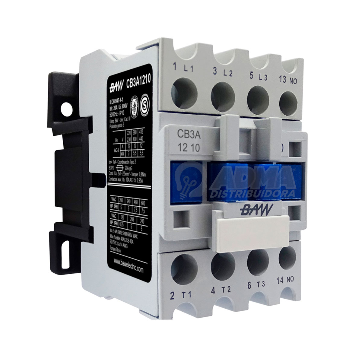 CONTACTOR3P BAW. 11KW 25A 1NA 220VCA BAW