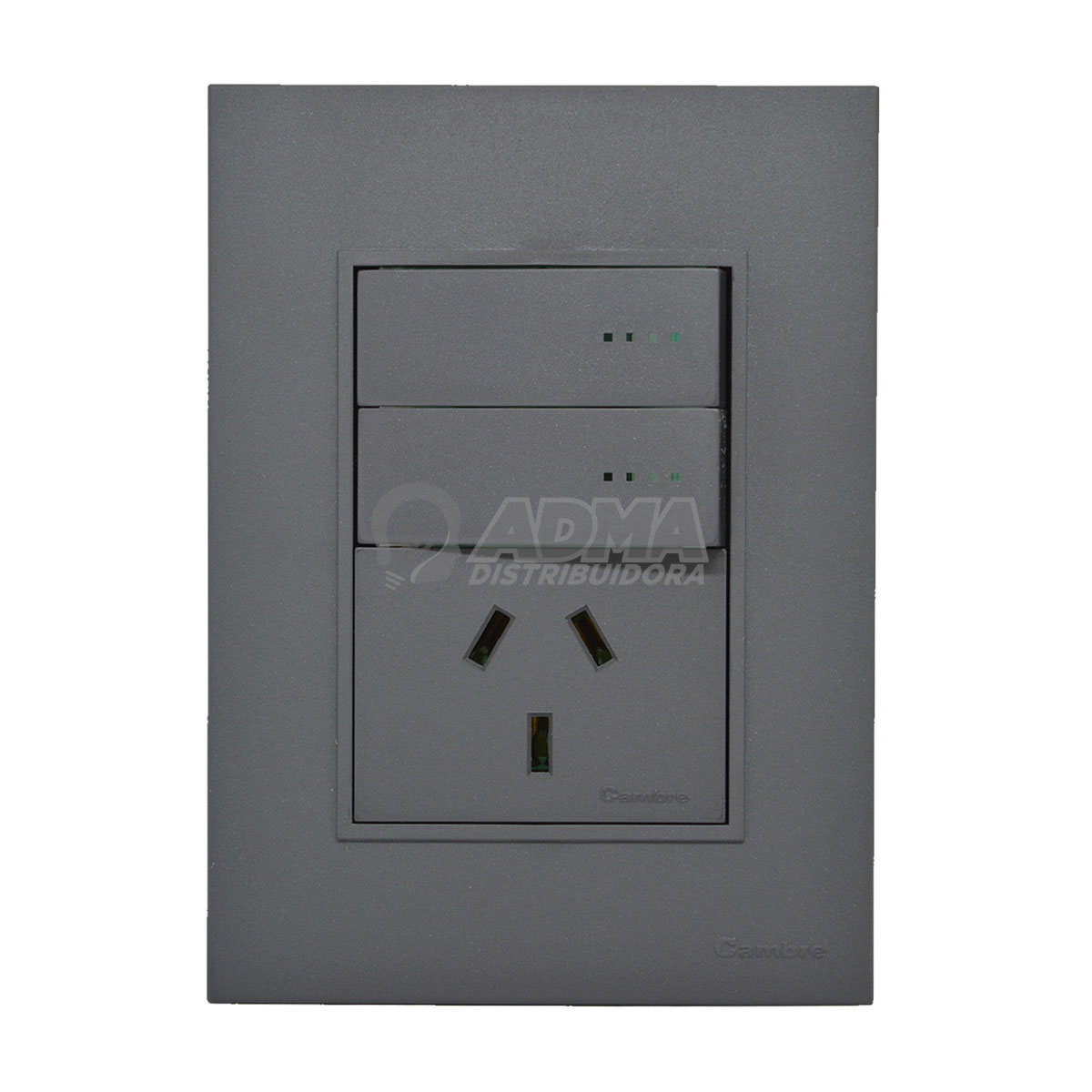 TAPA BASTIDOR BAUHAUS GRIS 2 PUNTOS + TOMA