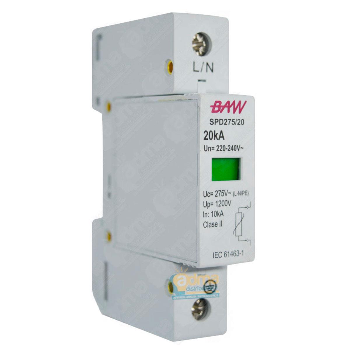 DESCARGADOR SOBRETENSIONES 1P 20KA-1200
