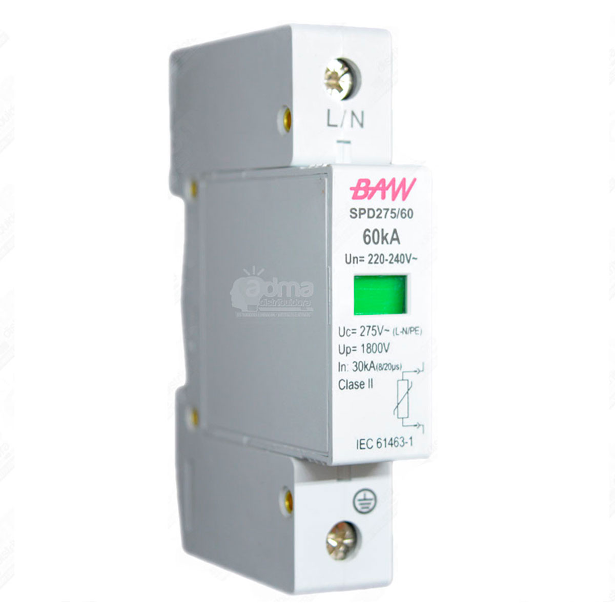 DESCARGADOR SOBRETENSIONES 1P 60KA-1800