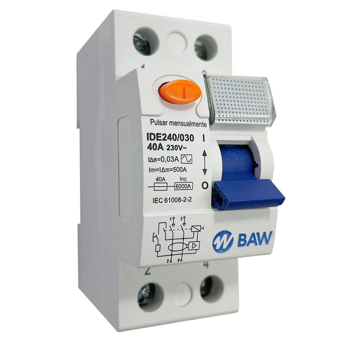 INTERRUPTOR DIFERENCIAL BIPOLAR 40A 30MA BAW