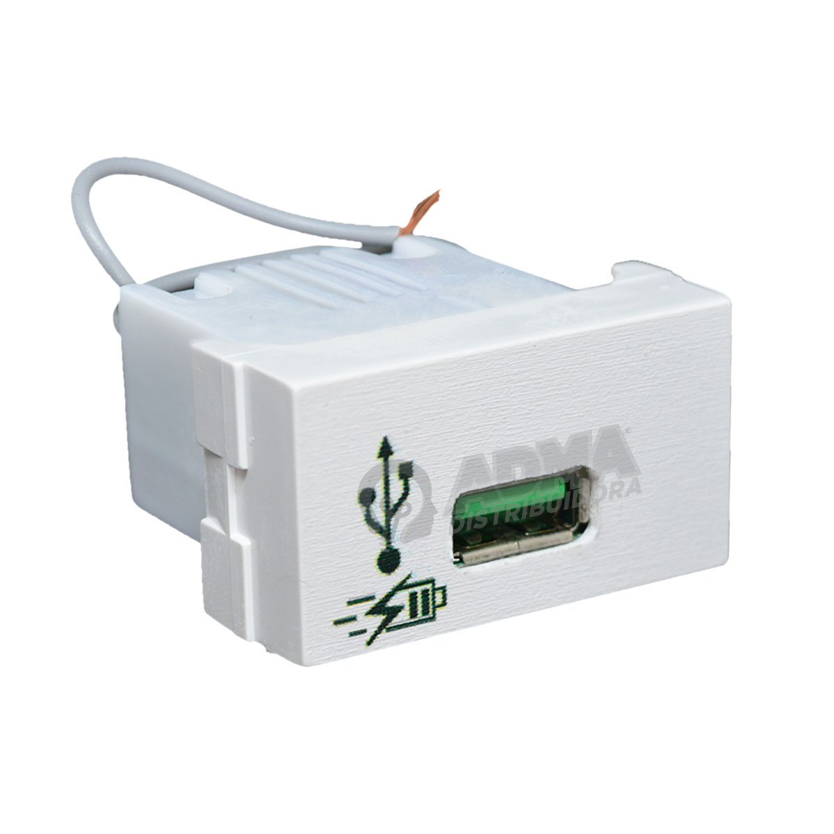 MÓDULO USB CARGA RÁPIDA 5V BLANCO APTO JELUZ
