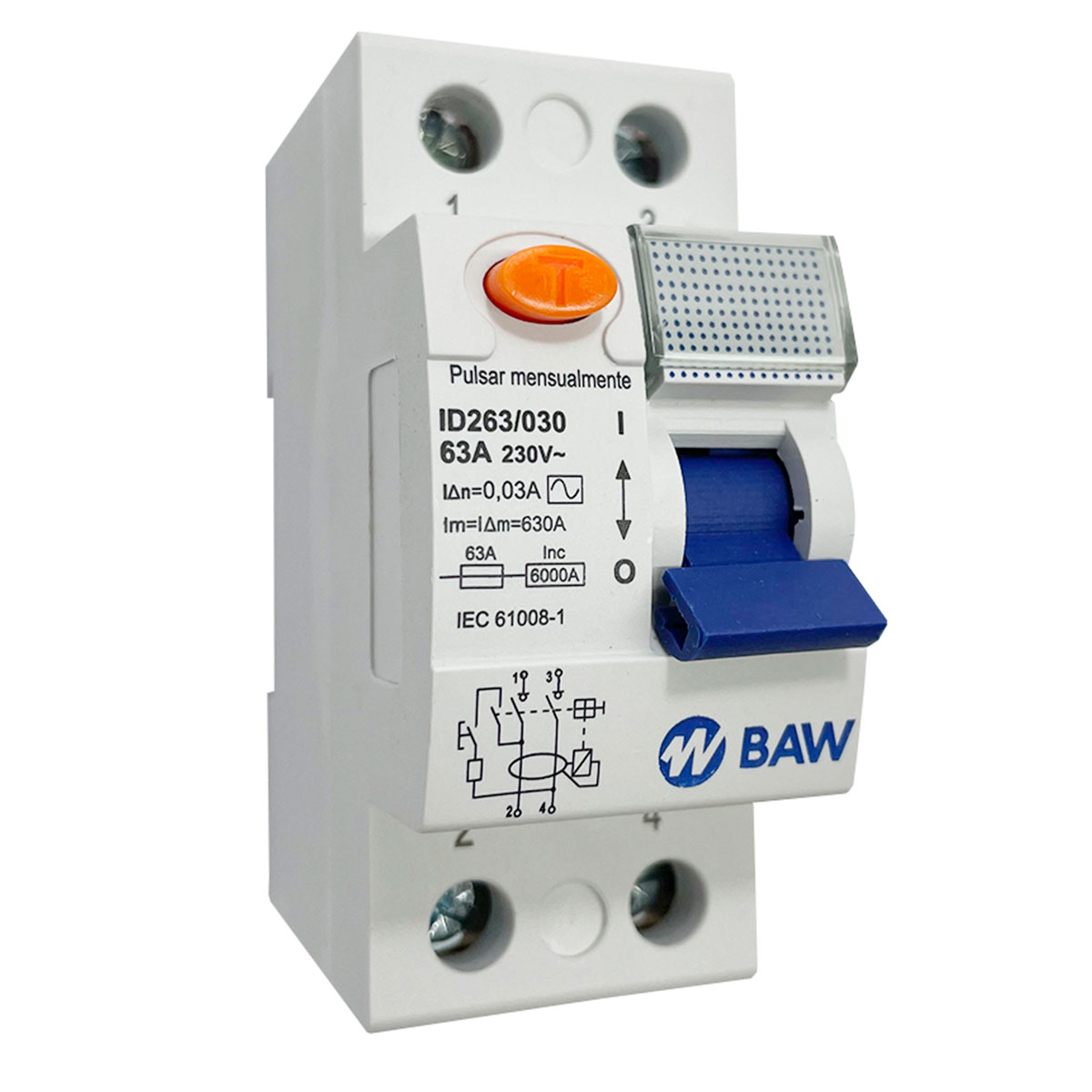 INTERRUPTOR DIFERENCIAL BIPOLAR 63A 30MA BAW