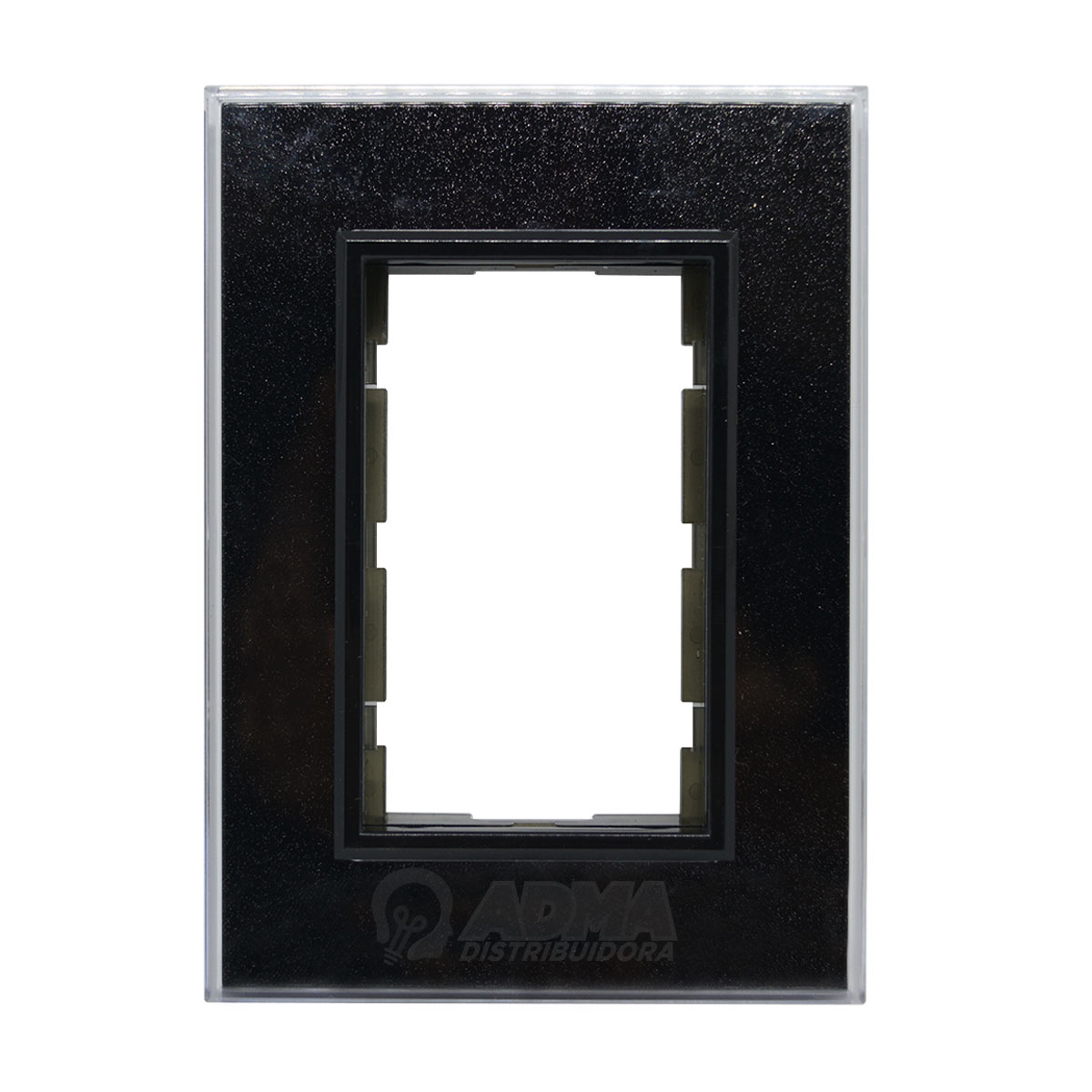 TAPA CRISTAL 5 x 10 CM C/BASTIDOR Y RIBETE NEGRO NEGRO