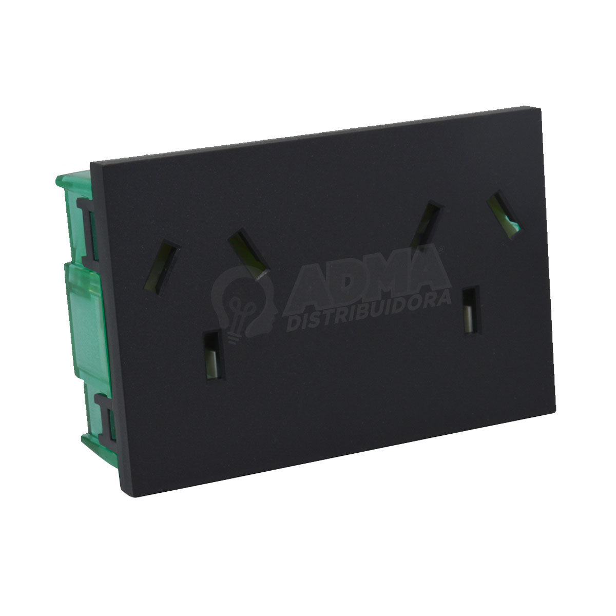 MODULO TOMA DOBLE 10AMP CON POLO A TIERRA CON PROTECCION GRIS CAMBRE