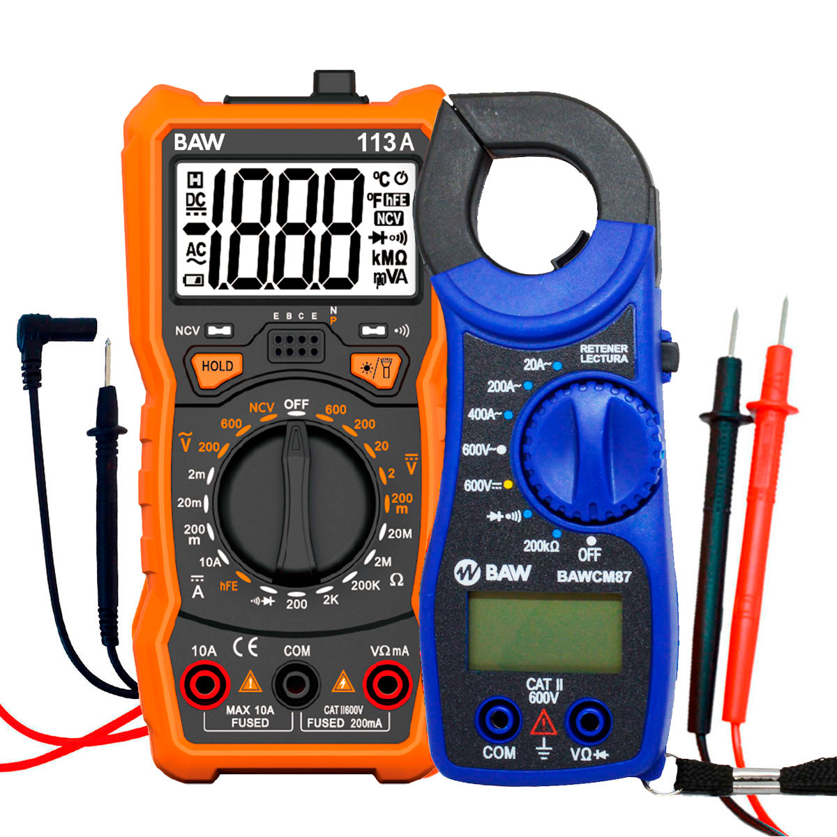 MULTIMETRO DIGITAL RM113A + PINZA VOLTAMPEROMETRICA BAWCM87
