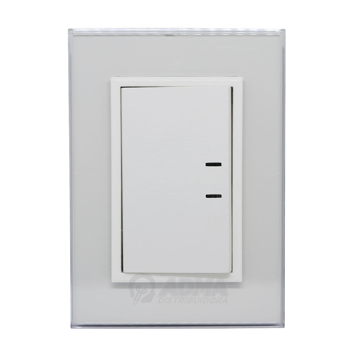 BASTIDOR ARMADO TECLÓN SIMPLE JELUZ CRISTAL BLANCO