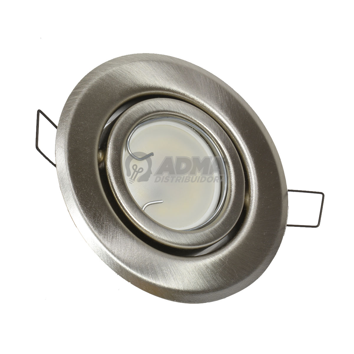 SPOT ACERO PLATA + ZOCALO + DICROICA NEUTRA 7W