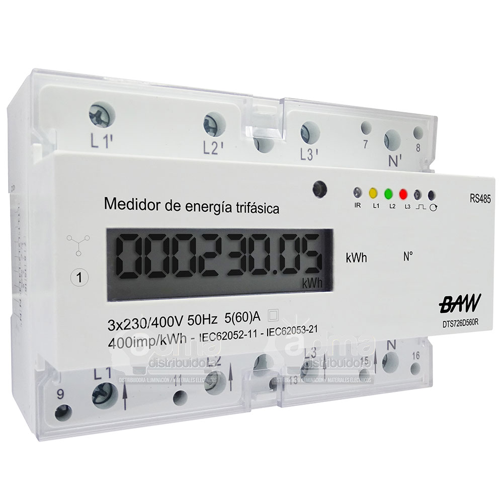 MULTIMEDIDOR TRIFASICO BAW KW AMP VOLT FP HZ
