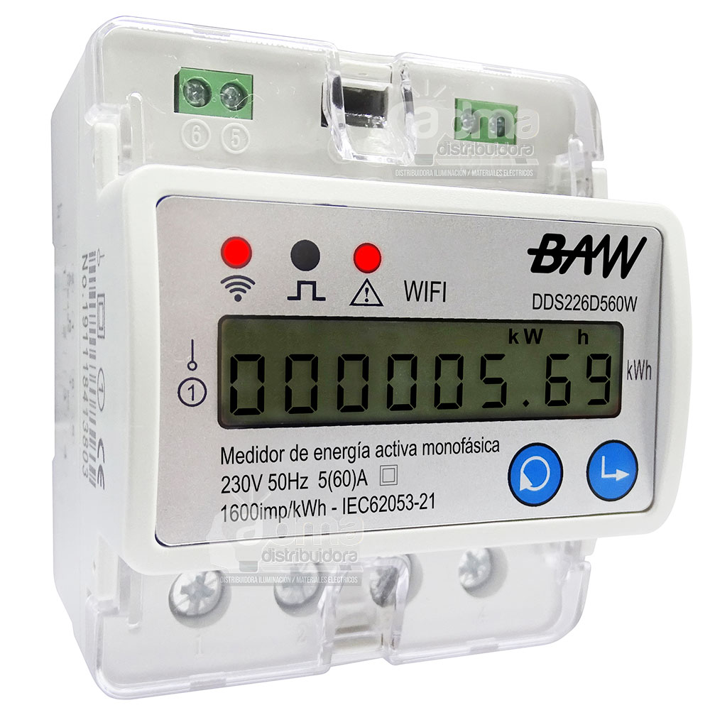 MEDIDOR KWH WIFI 5(60) A. 230V 50HZ. 4P
