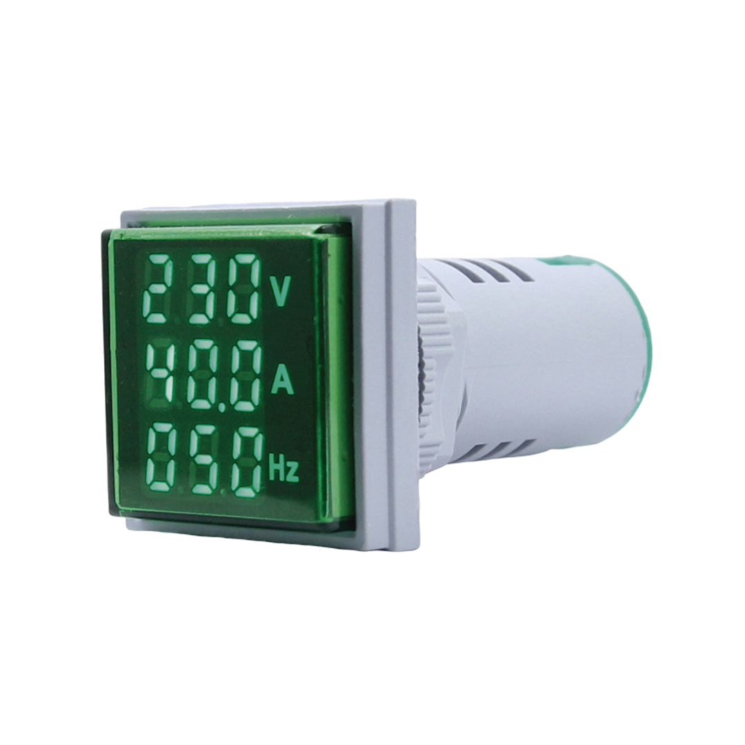 MINI VOLTIMETRO AMP HZ BAW VERDE 100A - 20-75Hz