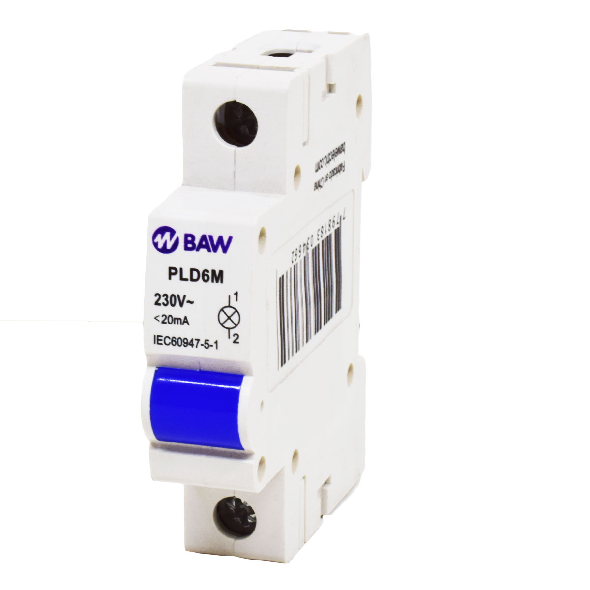 PILOTO DIN BAW AZUL C/LED 230VCA.
